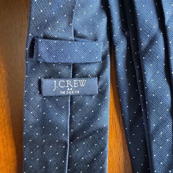 J. Crew navy silk polka dot tie - Picture 2 of 3